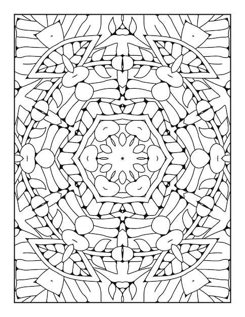 Mandala pattern coloring page Outline mandala coloring page Coloring page for kids and adults