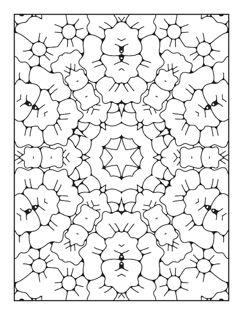 Mandala pattern coloring page Outline mandala coloring page Coloring page for kids and adults