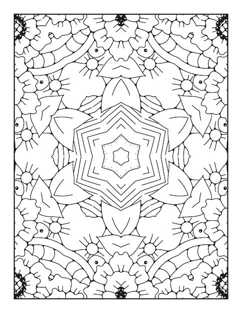 Mandala pattern coloring page Outline mandala coloring page Coloring page for kids and adults