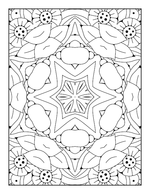 Mandala pattern coloring page Outline mandala coloring page Coloring page for kids and adults