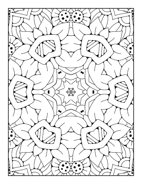 Mandala pattern coloring page Outline mandala coloring page Coloring page for kids and adults