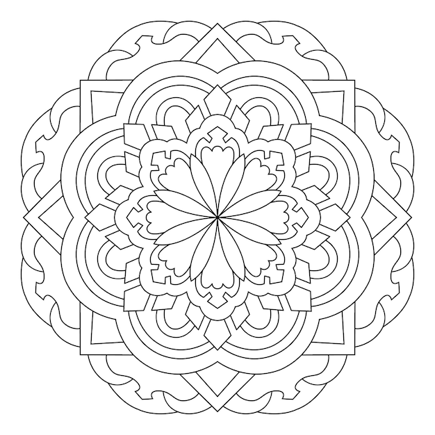 Mandala pattern Oriental decorative round ornament can be used as a meditation background