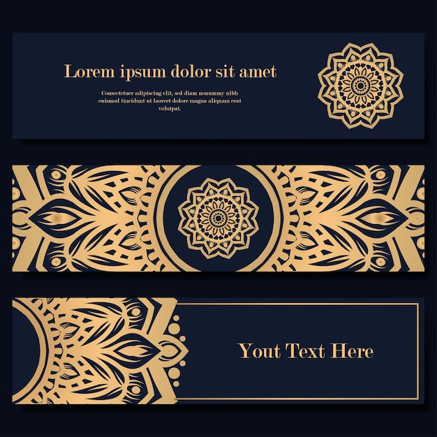 Mandala round ornament banners luxury template design