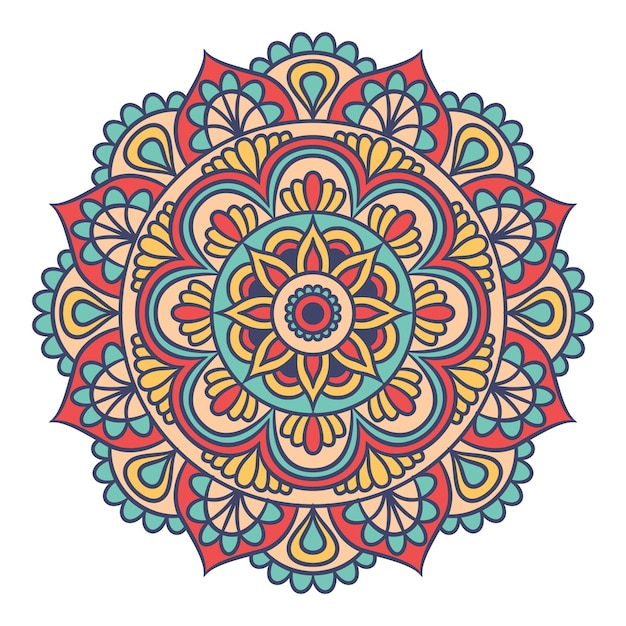 Mandala Round Ornament Pattern. Decorative pattern in oriental style. Ethnic Mandala With Colorful