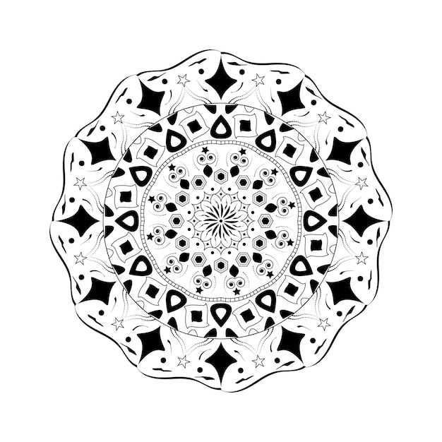 Mandala round ornament pattern vector in illustration