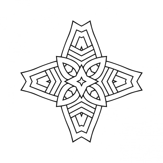 Mandala. Simple line, decorative element for coloring.