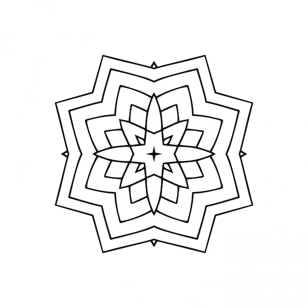 Mandala. Simple line, decorative element for coloring.