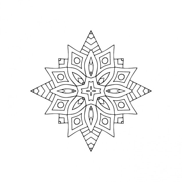 Mandala. Simple line, decorative element for coloring.