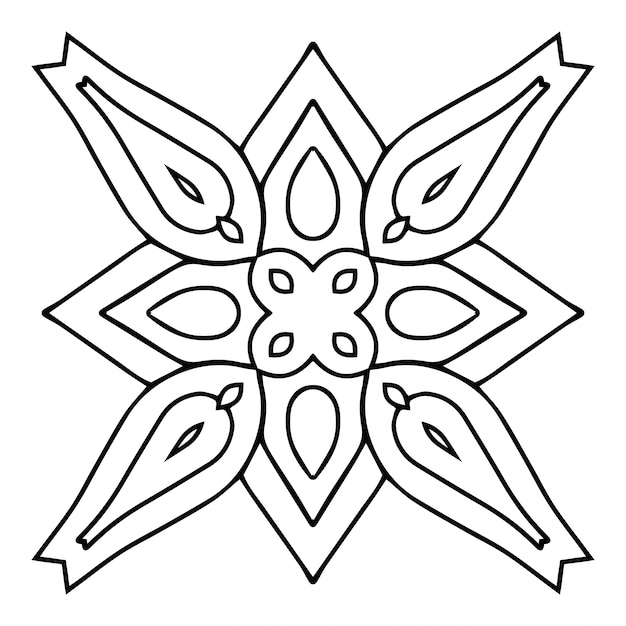 Mandala. Simple lineart, decorative element.