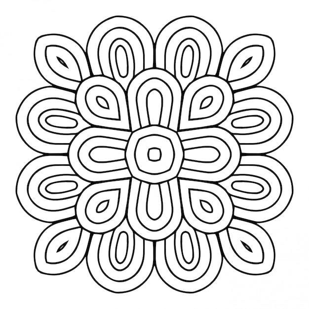 Mandala. Simple lineart, decorative element.