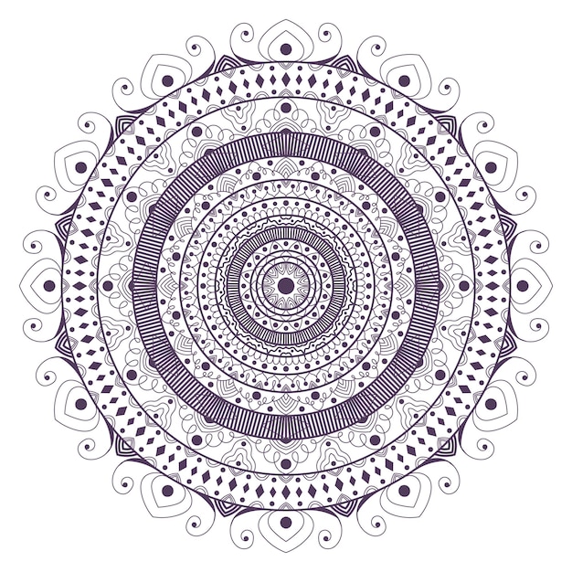 Vector mandala simple vector abstract round openwork shape