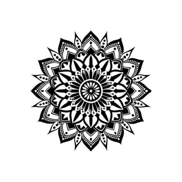 Mandala simple vector with Blossom Mandala Shape outline illustration