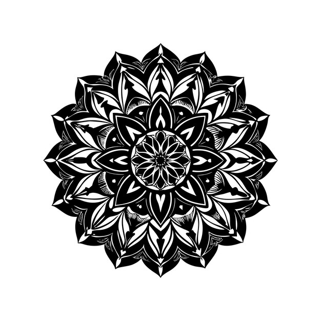 Mandala simple vector with Blossom Mandala Shape outline illustration