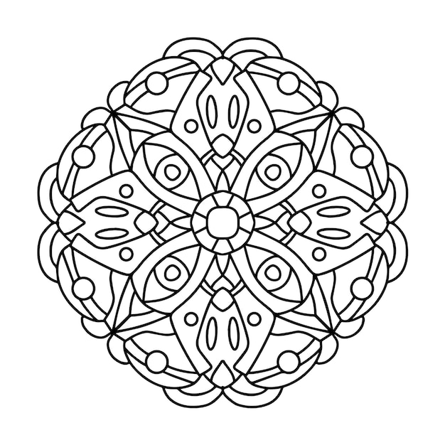 mandala style abstract adult coloring book page