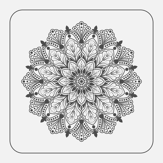 Mandala Symbol design Black color Free Vector 854