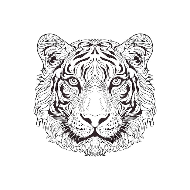 Vector mandala tiger face vector