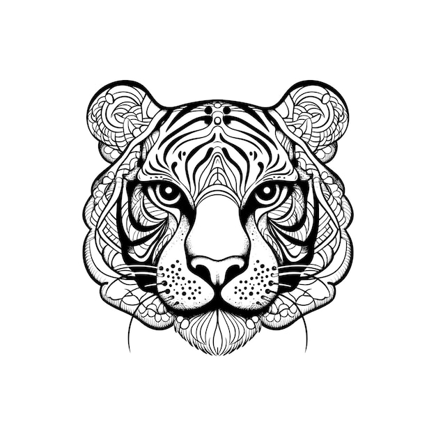 Mandala Tiger face vector