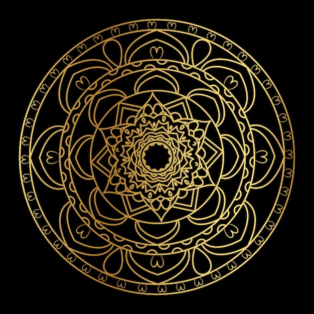 Mandala Vector  in Gloden Gradient