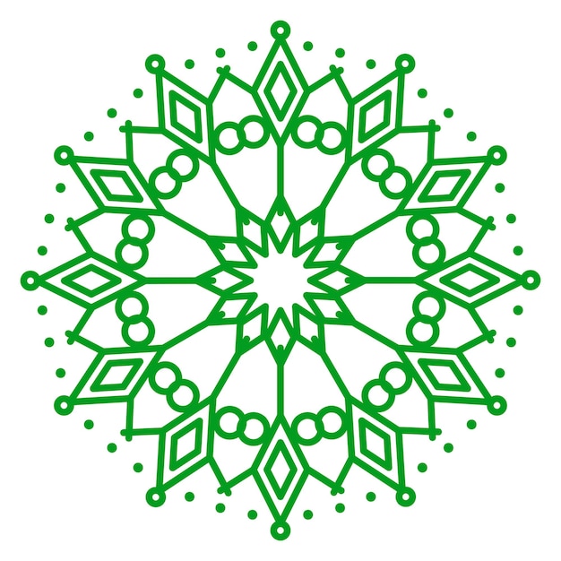 Mandala vector template green color line style