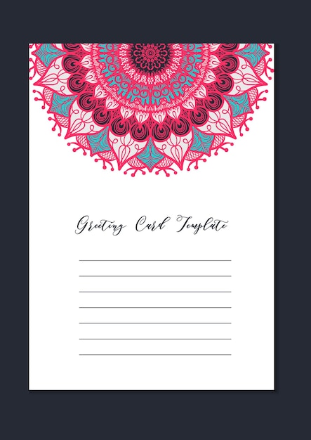 Mandala vintage template card