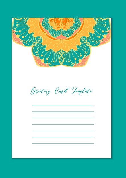 Mandala vintage template card