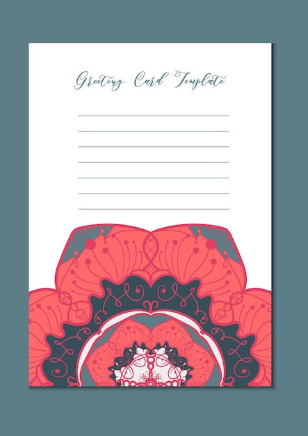 Mandala vintage template card