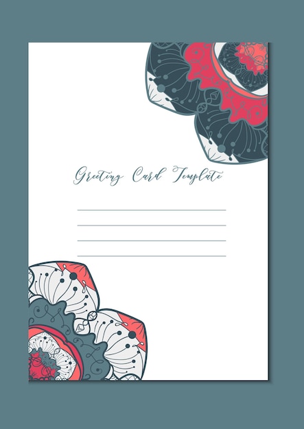 Mandala vintage template card