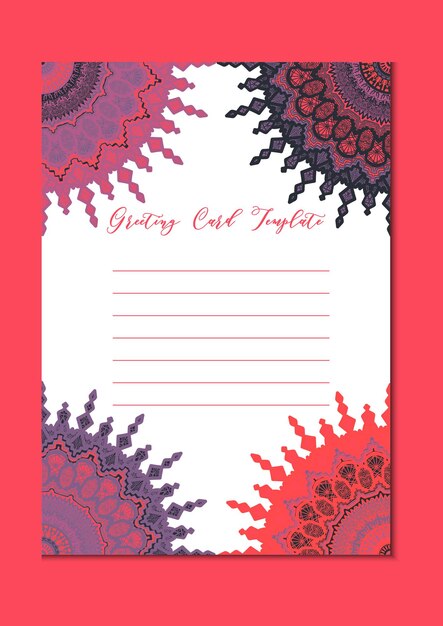 Mandala vintage template card