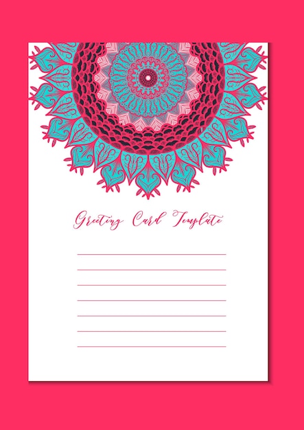 Mandala vintage template card