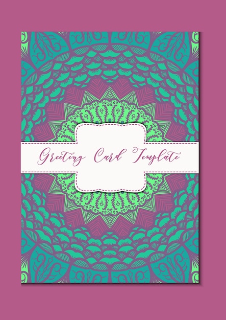 Mandala vintage template card