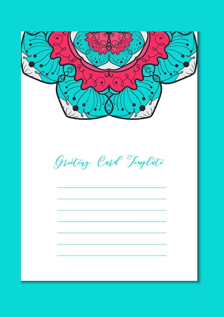 Mandala vintage template card