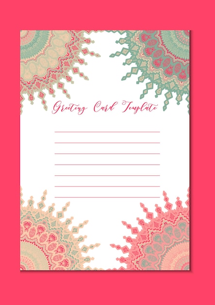 Mandala vintage template card