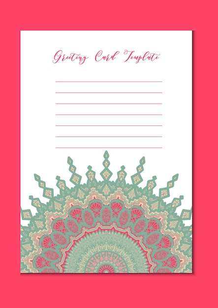 Mandala vintage template card