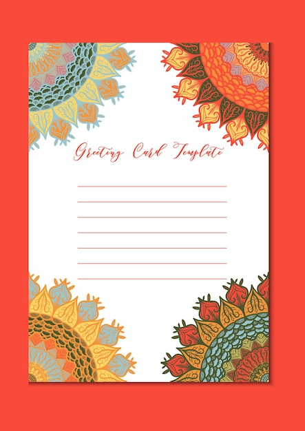 Vector mandala vintage template card