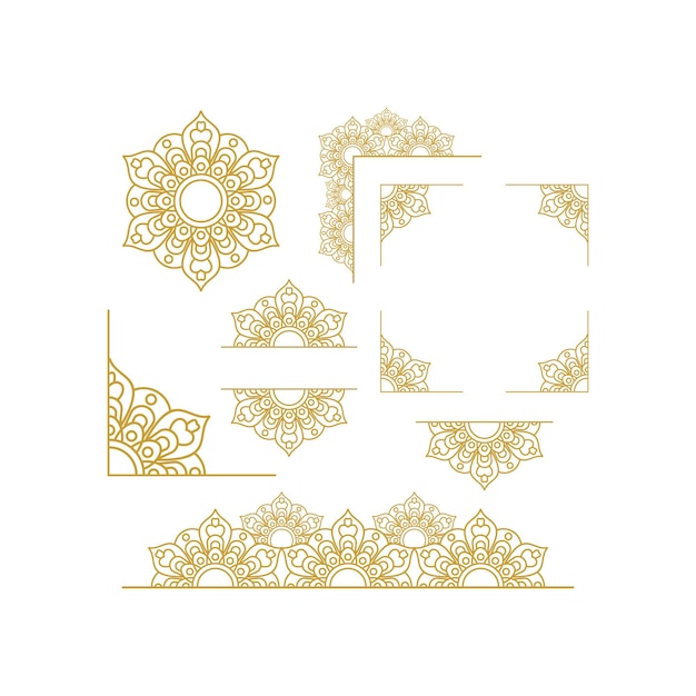 Vector mandala wedding ornament gold vector design