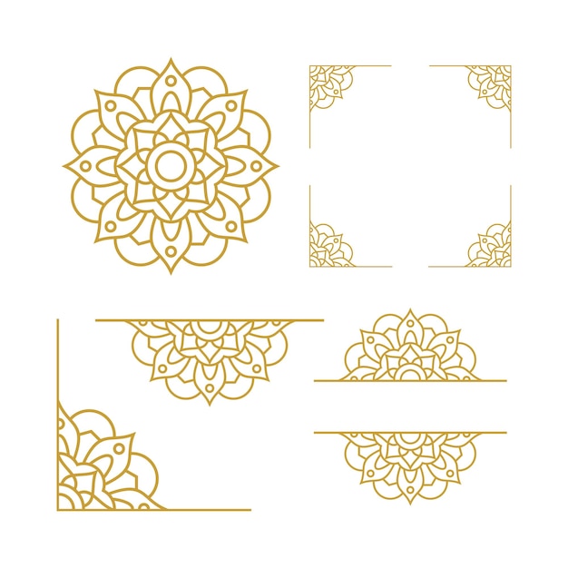 Mandala Wedding Ornament Gold Vector Designs