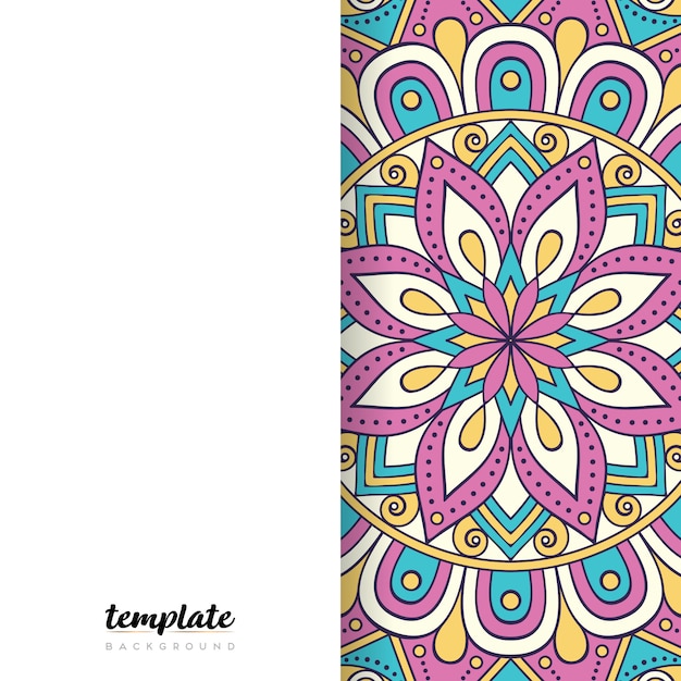 Mandala white background. Round floral ornament