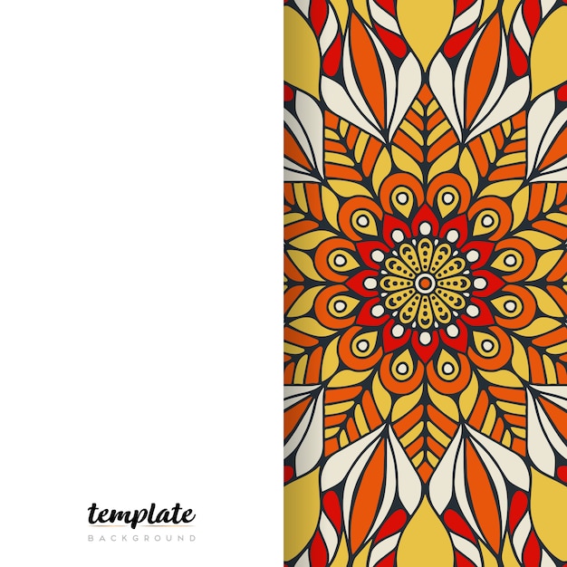 Mandala white background. Round floral ornament