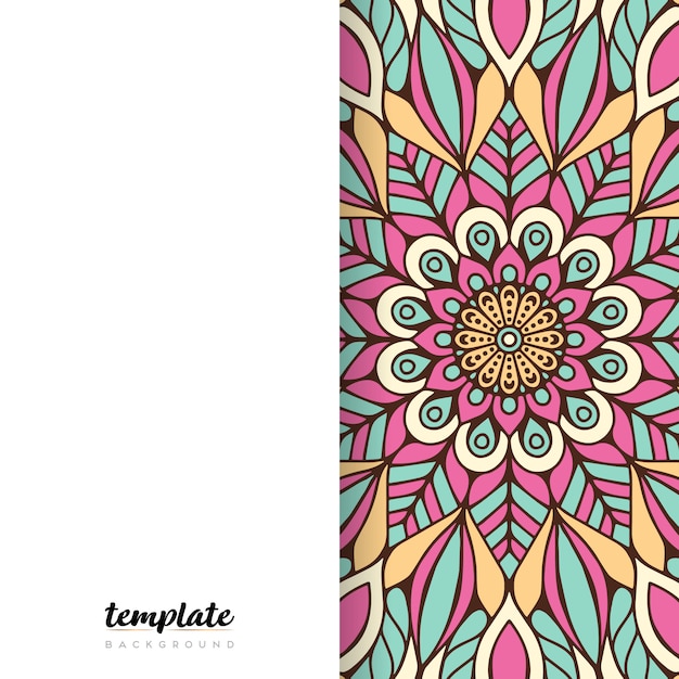 Mandala white background. Round floral ornament