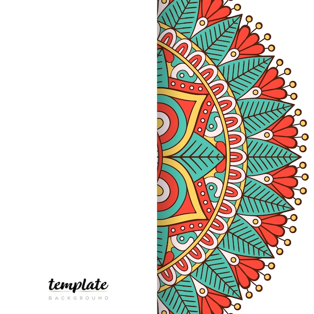 Mandala white background. Round floral ornament