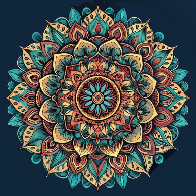 Vector mandala with beautiful floral designs vector illustration