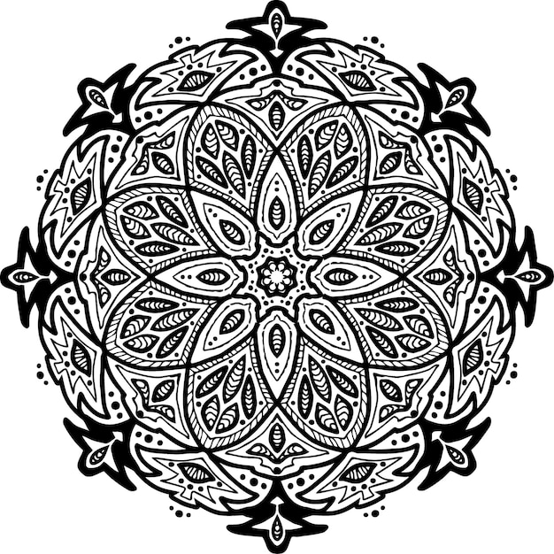 Mandala for yoga hand drawn spirit logo ornament