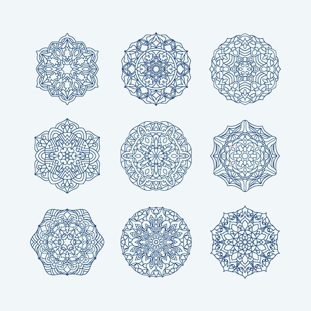 Mandalas collection Round Ornament Pattern Vintage decorative elements Hand drawn background Islam Arabic Indian ottoman motifs