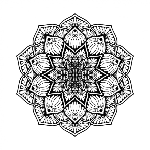 Mandalas coloring book, Oriental therapy, Yoga logos Vector.