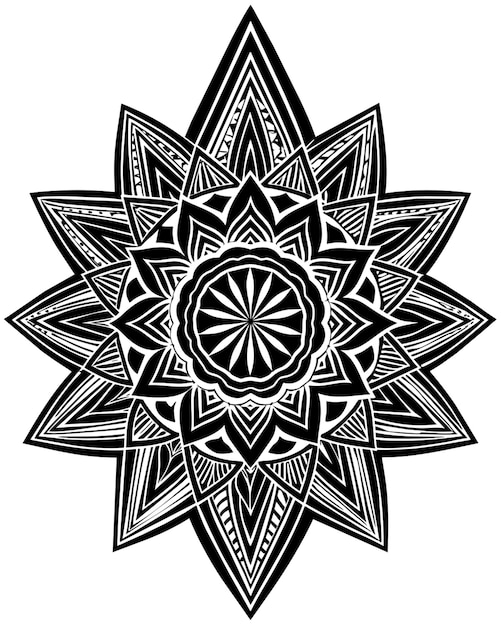 Vector mandalas geometric pyramide vector illustration linocut