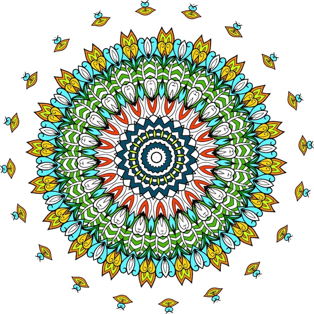 Mandalas. Isolated Colorful Decorative Round Ornament On White Background.