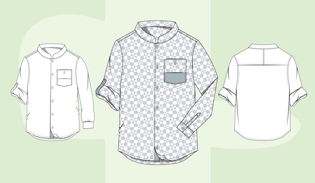 Mandarin collar boys regular wear shirt design