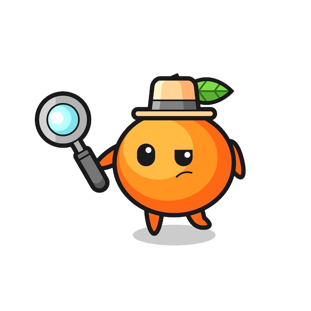 Mandarin orange detective character is analyzing a case