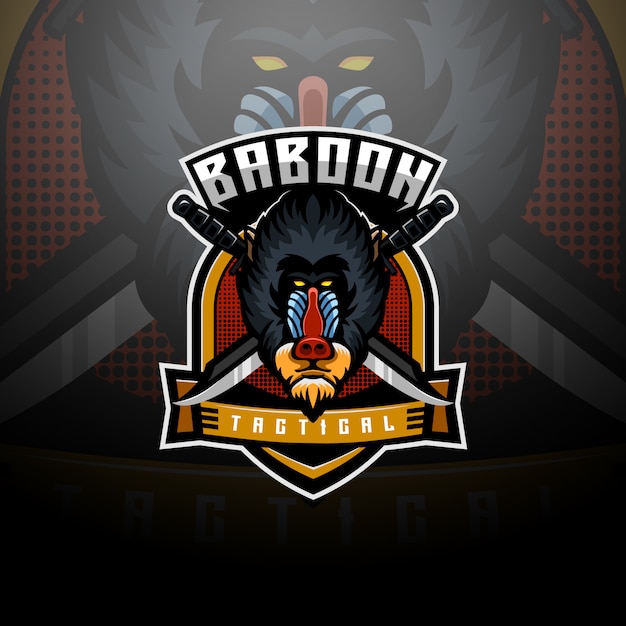 Mandrill baboon logo esport