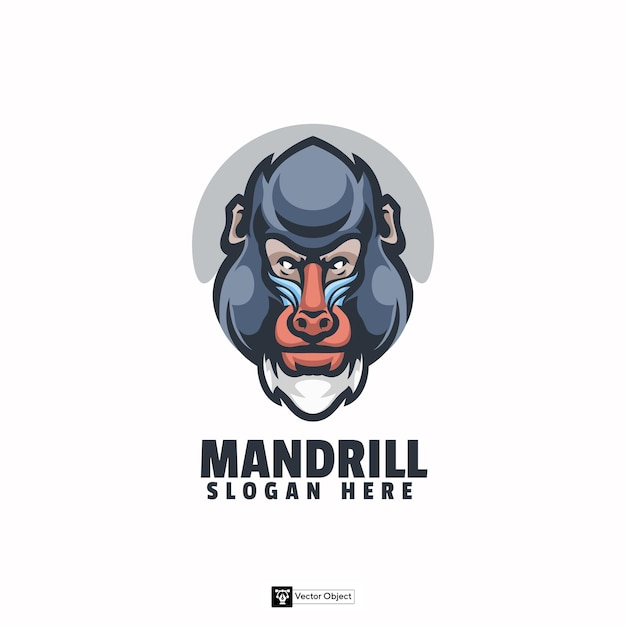 Vector mandrill face logo